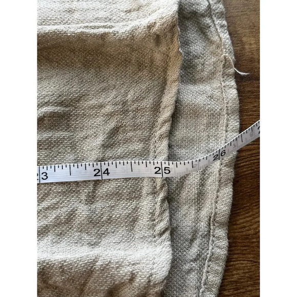 Larry Levine Womens Size XL Khaki Linen Blend  Roll-up Tab Sleeves - Picture 8 of 9